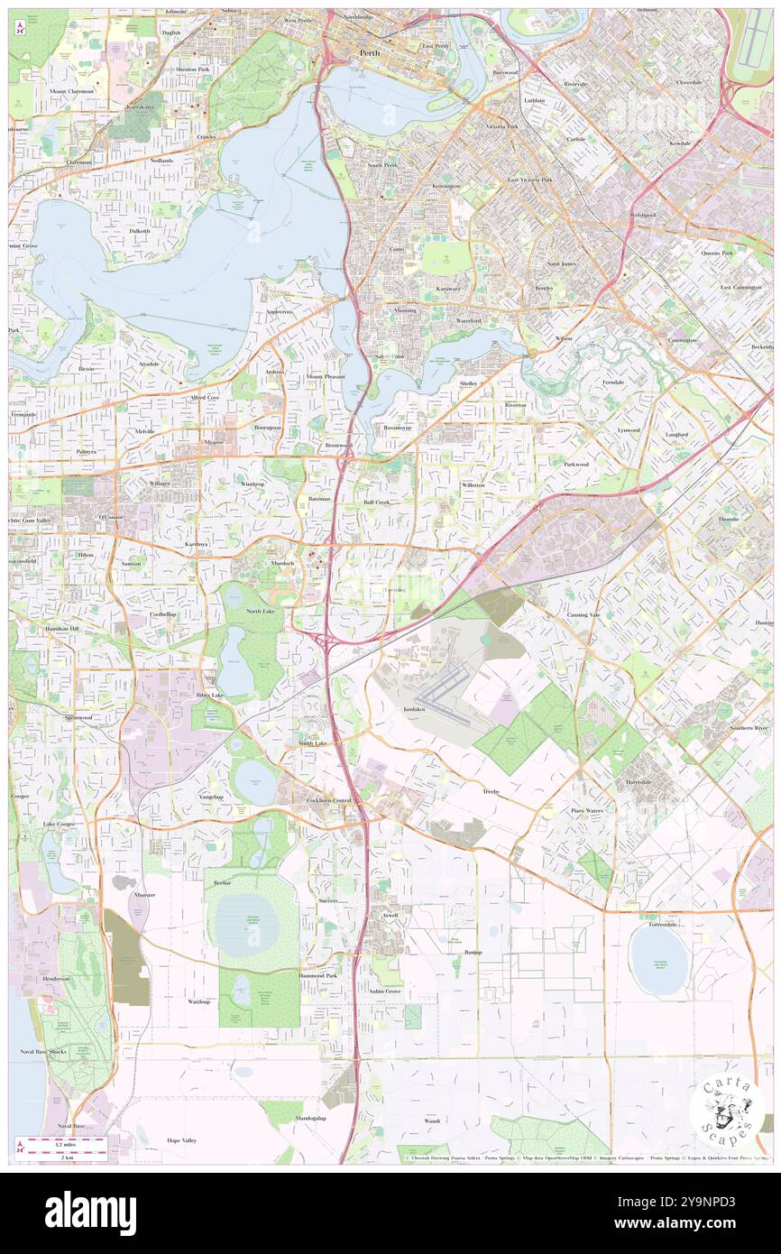 Leeming, Melville, AU, Australien, Westaustralien, s 32 4' 30''', N 115 51' 58'', Karte, Cartascapes Map, veröffentlicht 2024. Erkunden Sie Cartascapes, eine Karte, die die vielfältigen Landschaften, Kulturen und Ökosysteme der Erde enthüllt. Reisen Sie durch Zeit und Raum und entdecken Sie die Verflechtungen der Vergangenheit, Gegenwart und Zukunft unseres Planeten. Stockfoto