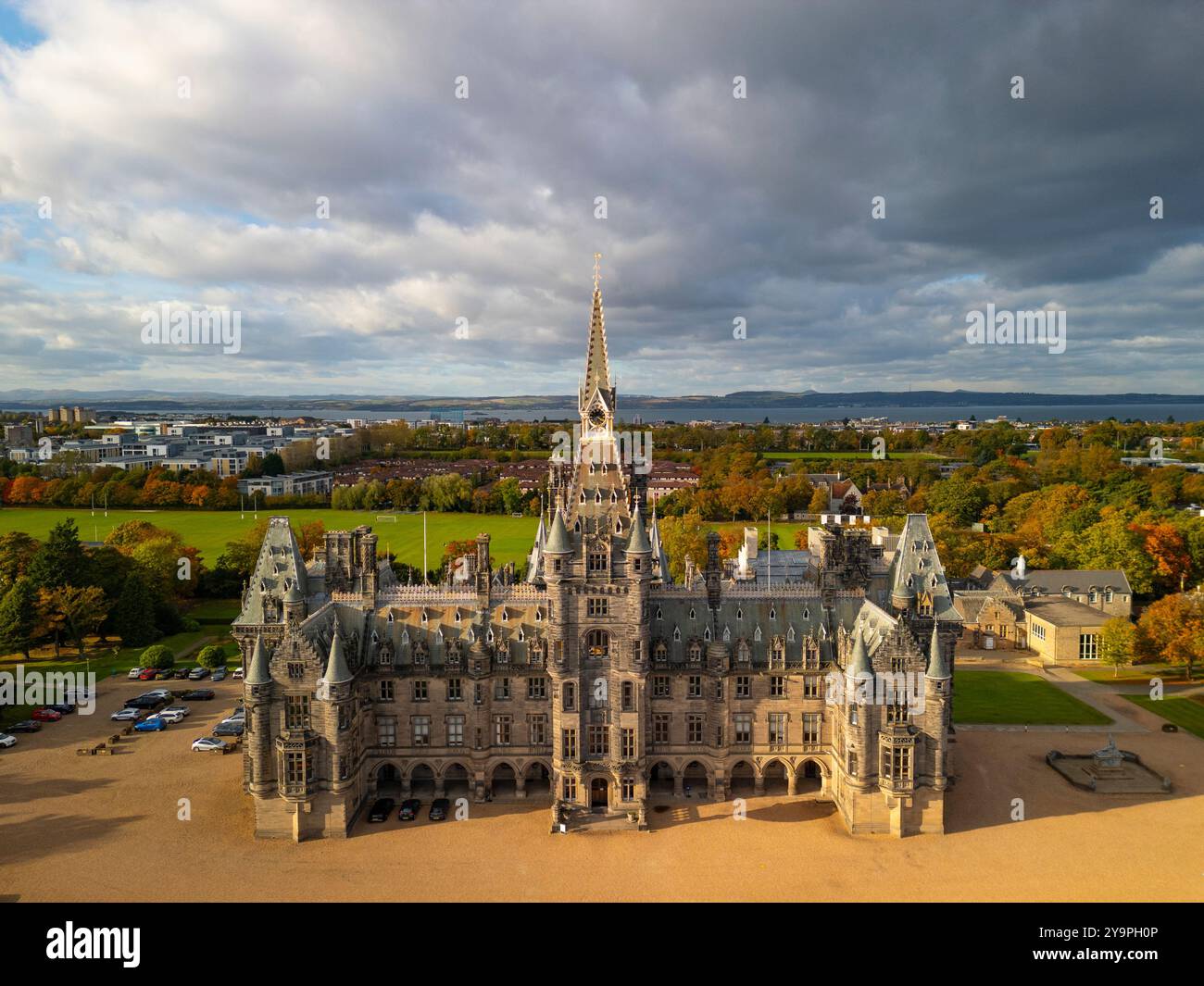 Luftaufnahme der Fettes College School, Edinburgh, Schottland, Großbritannien Stockfoto