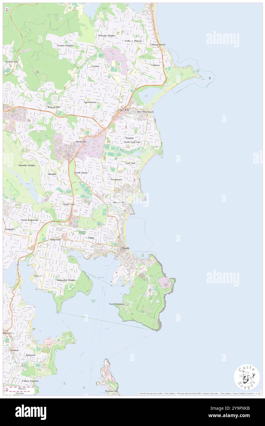 Freshwater Beach, Northern Beaches, Australien, New South Wales, s 33 46' 53''', N 151 17' 26'', Karte, Cartascapes Map, veröffentlicht 2024. Erkunden Sie Cartascapes, eine Karte, die die vielfältigen Landschaften, Kulturen und Ökosysteme der Erde enthüllt. Reisen Sie durch Zeit und Raum und entdecken Sie die Verflechtungen der Vergangenheit, Gegenwart und Zukunft unseres Planeten. Stockfoto