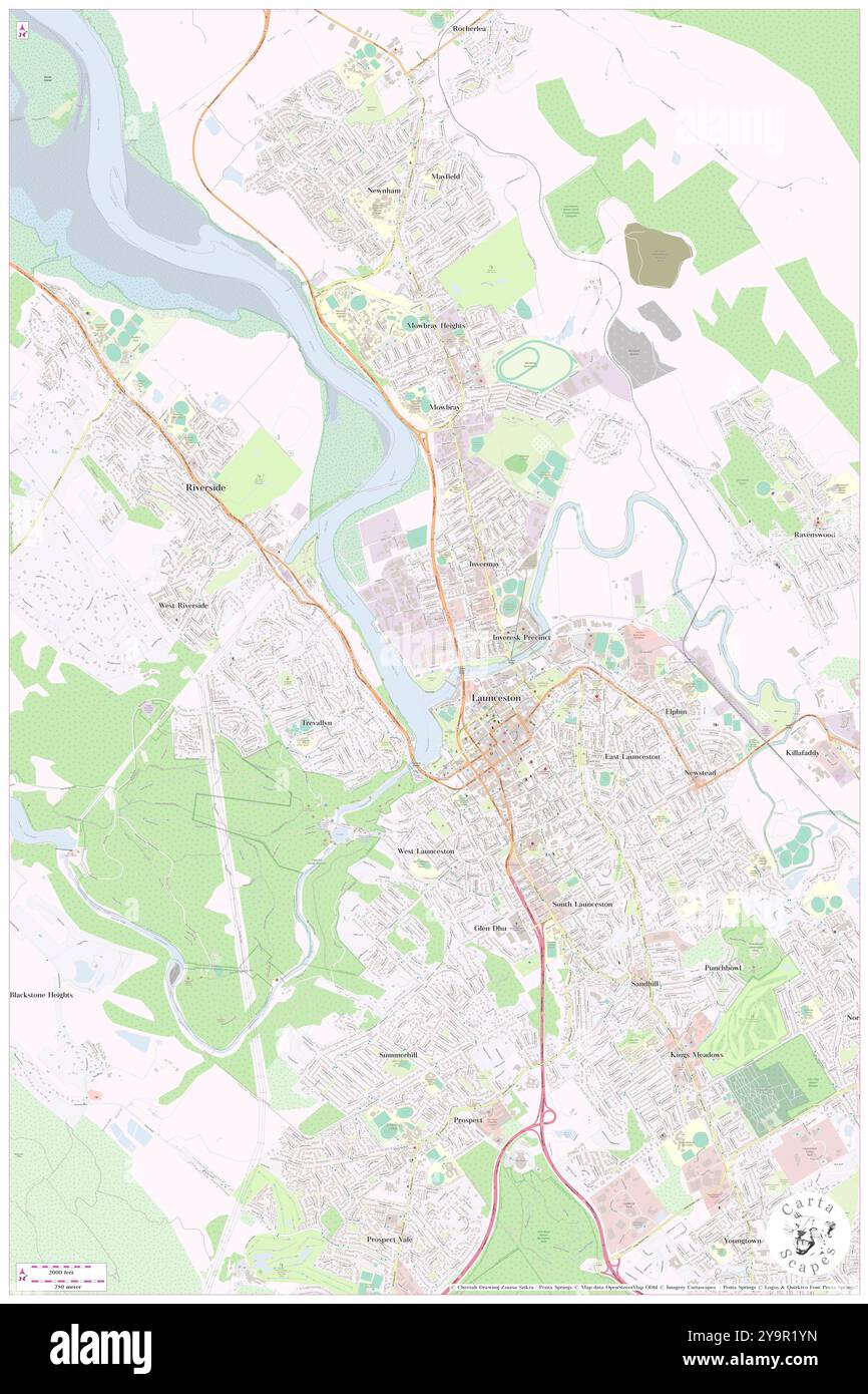 Charles Street Bridge, Launceston, AU, Australien, Tasmanien, s 41 25' 47'', N 147 7' 48'', Karte, Cartascapes Map, veröffentlicht 2024. Erkunden Sie Cartascapes, eine Karte, die die vielfältigen Landschaften, Kulturen und Ökosysteme der Erde enthüllt. Reisen Sie durch Zeit und Raum und entdecken Sie die Verflechtungen der Vergangenheit, Gegenwart und Zukunft unseres Planeten. Stockfoto