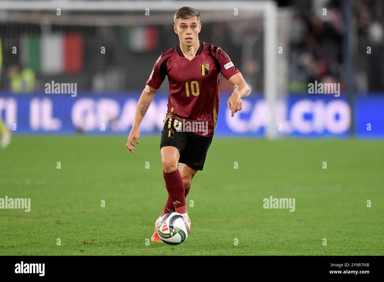 Leandro Trossard aus Belgien während des Fußballspiels der UEFA Nations League zwischen Italien und Belgien im Olimpico-Stadion in Rom (Italien), 10. Oktober 2024. Stockfoto