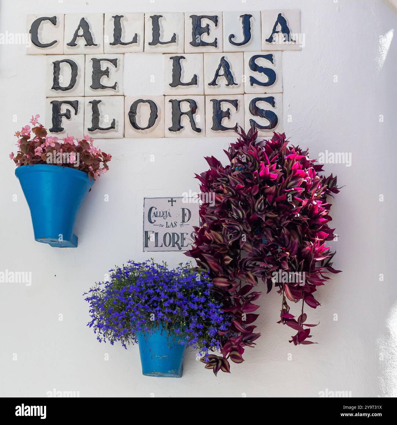 Die berühmte Calle de las Flores in Cordoba, Spanien Stockfoto