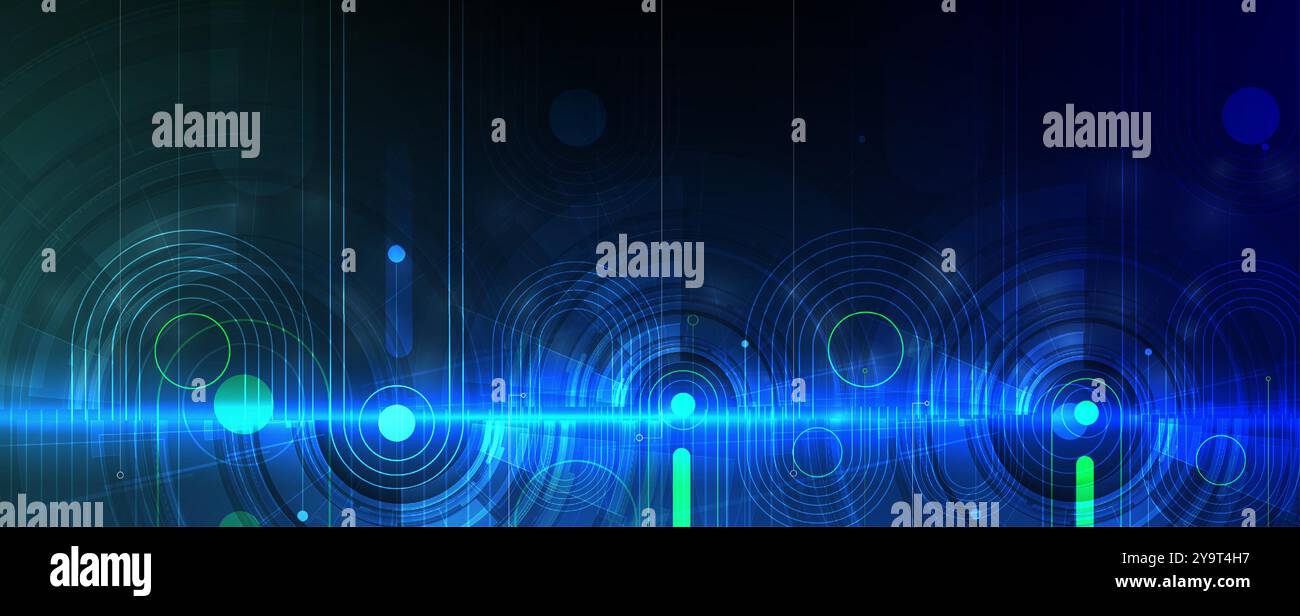 Abstrakter Computertechnikhintergrund. Visuelle Netzwerkverbindung Stock Vektor