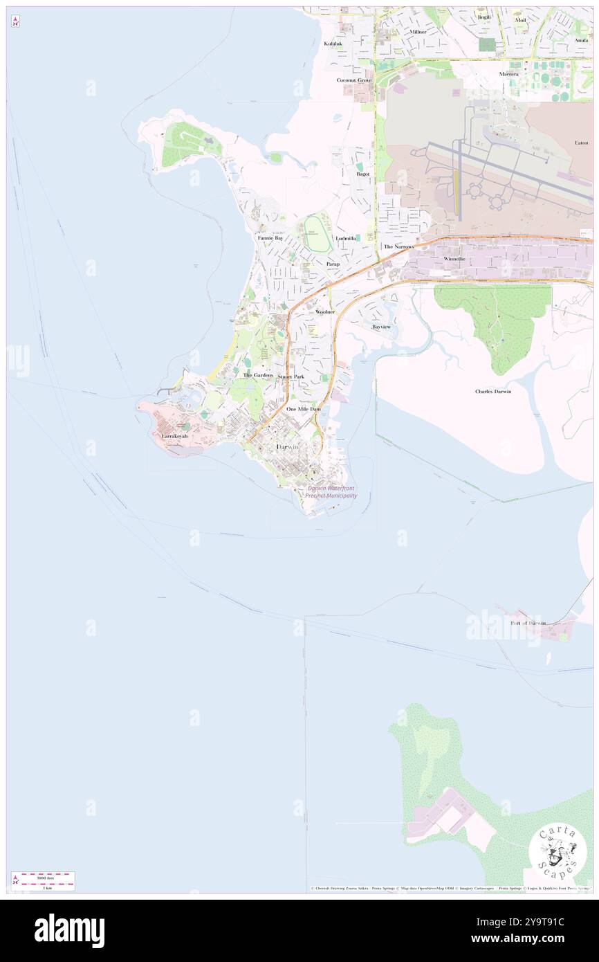 Saville Pandanas, Darwin, AU, Australien, Northern Territory, s 12 27' 39'', N 130 50' 35'', Karte, Cartascapes Map, veröffentlicht 2024. Erkunden Sie Cartascapes, eine Karte, die die vielfältigen Landschaften, Kulturen und Ökosysteme der Erde enthüllt. Reisen Sie durch Zeit und Raum und entdecken Sie die Verflechtungen der Vergangenheit, Gegenwart und Zukunft unseres Planeten. Stockfoto