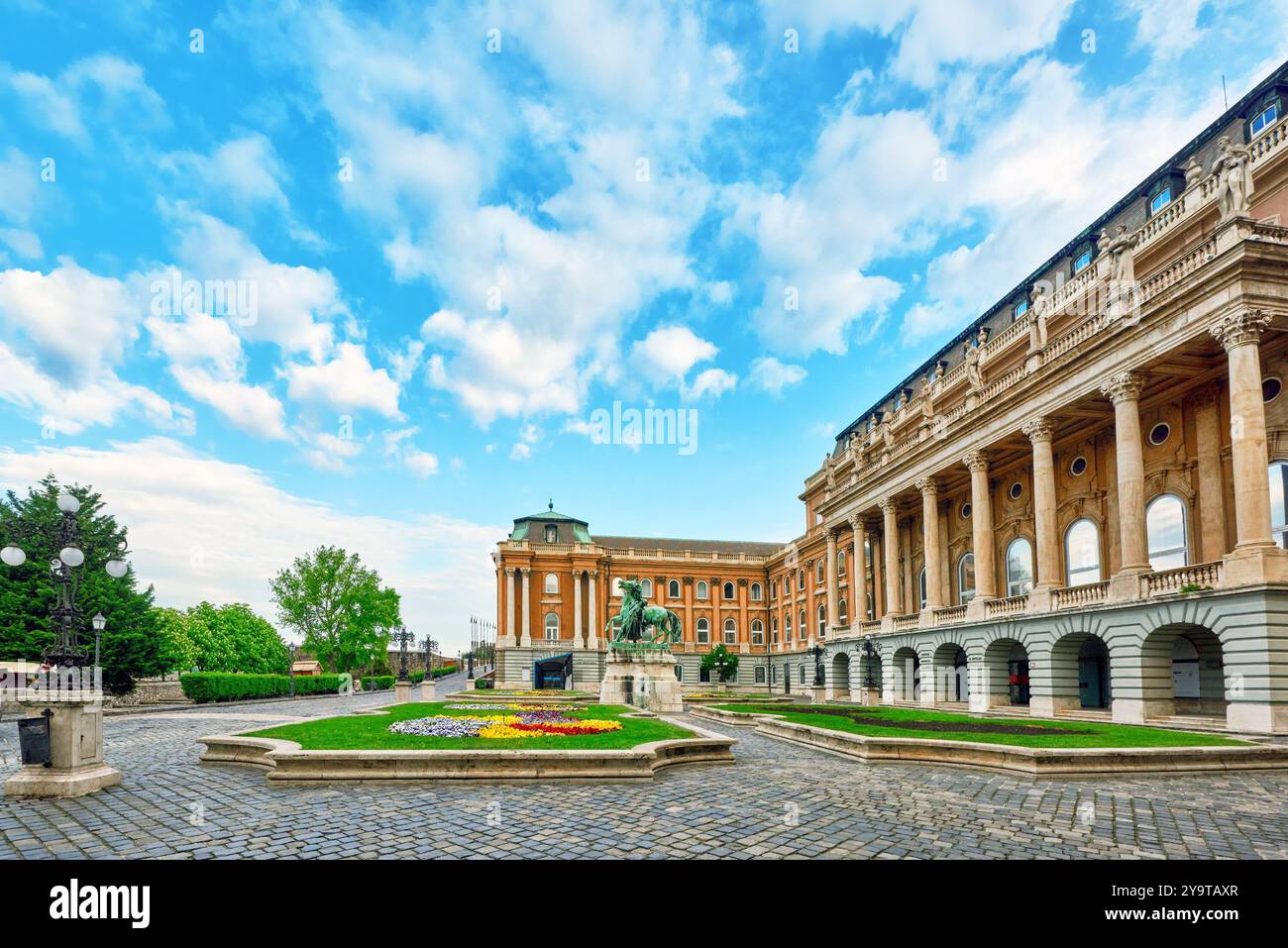 Budapest-Königsschloss-Hof des königlichen Palastes in Budapest. Ungarn. Stockfoto