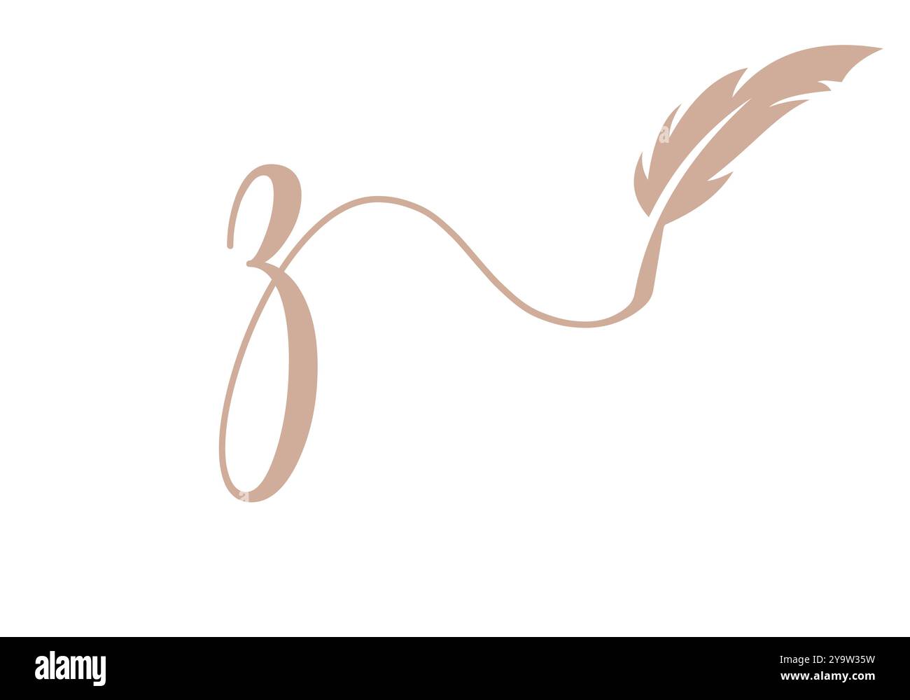 Vektorvorlage für Logo-Design mit Z-Federn. Federsymbol Stock Vektor