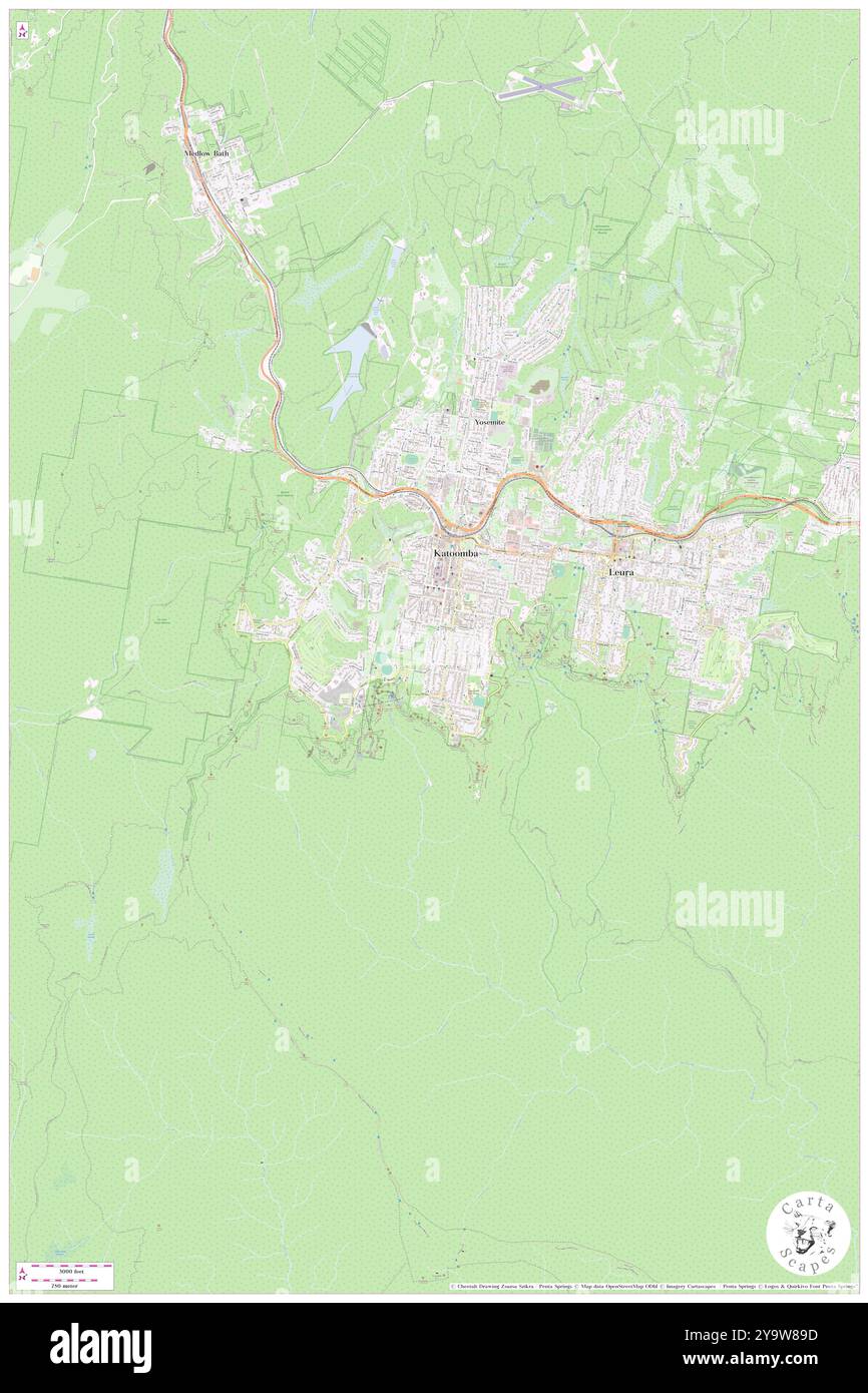 Katoomba Falls Reserve, , AU, Australien, New South Wales, s 33 43' 24'', N 150 18' 34'', Karte, Cartascapes Map, veröffentlicht 2024. Erkunden Sie Cartascapes, eine Karte, die die vielfältigen Landschaften, Kulturen und Ökosysteme der Erde enthüllt. Reisen Sie durch Zeit und Raum und entdecken Sie die Verflechtungen der Vergangenheit, Gegenwart und Zukunft unseres Planeten. Stockfoto