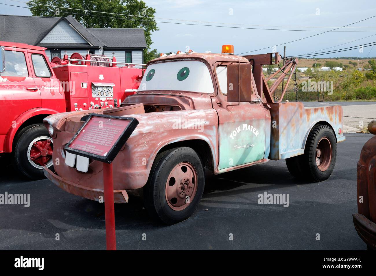 Der Abschleppwagen auf der Route 66 in Galena, Kansas, der Tow Mater vom Film Cars inspiriert hat Stockfoto