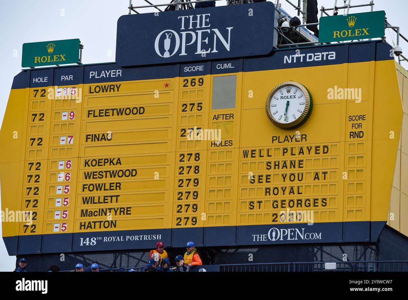 Der letzte Tag des Golfturniers der Open Championship im Royal Portrush Golf Club - Dunluce Course, Portrush, Nordirland. Stockfoto