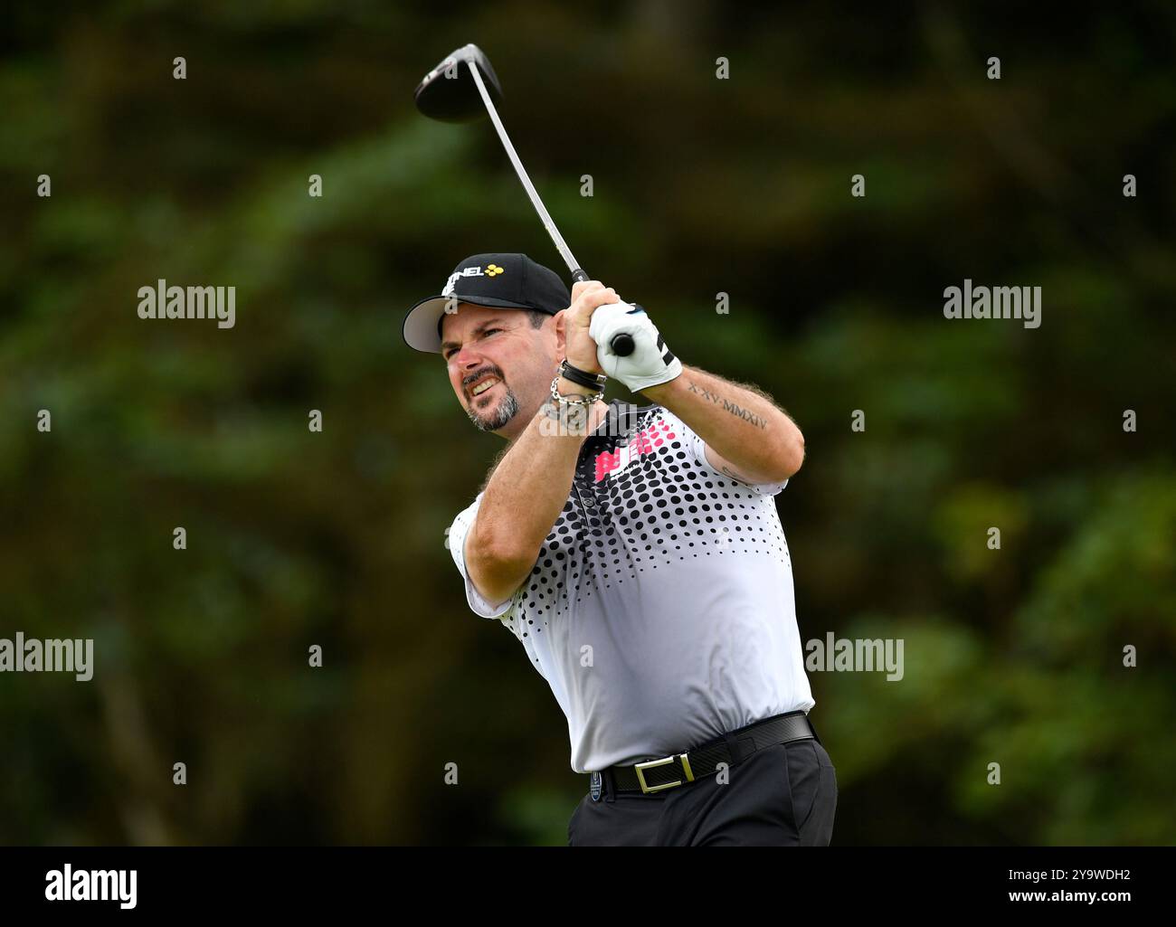 20. Juli 2019; Rory Sabbatini schlägt auf dem 5. Platz während der dritten Runde des Open Championship Golfturniers im Royal Portrush Golf Club - Dunluce Course ab. Portrush, Nordirland. Stockfoto