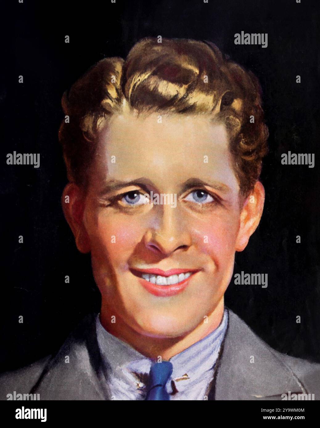 Rudy Vallee. Porträt des amerikanischen Sängers und Saxophonisten Hubert Prior Vallée (1901–1986) aus dem Magazin Radio Stars, Mai 1933 Stockfoto