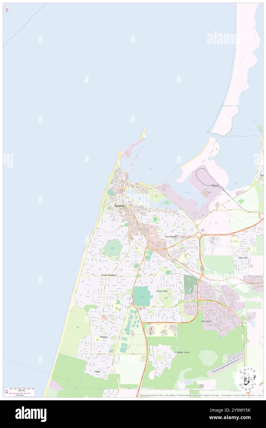 Point Collinson, Bunbury, AU, Australien, Westaustralien, s 33 19' 30''', N 115 38' 30'', Karte, Cartascapes Map, veröffentlicht 2024. Erkunden Sie Cartascapes, eine Karte, die die vielfältigen Landschaften, Kulturen und Ökosysteme der Erde enthüllt. Reisen Sie durch Zeit und Raum und entdecken Sie die Verflechtungen der Vergangenheit, Gegenwart und Zukunft unseres Planeten. Stockfoto