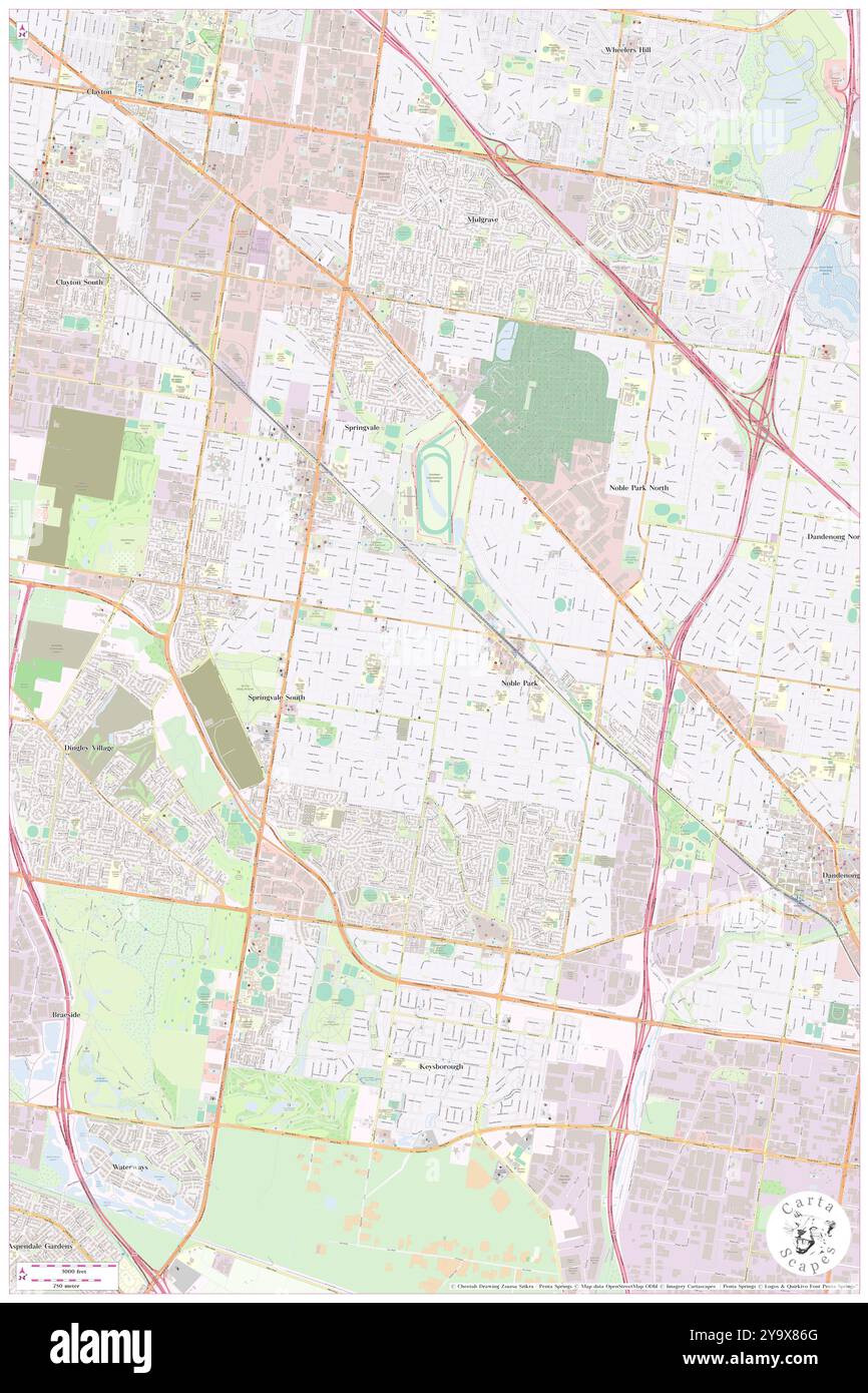 BEST WESTERN SANDOWN HERITAGE, Greater Dandenong, AU, Australien, Victoria, s 37 57' 59'', N 145 9' 59'', Karte, Cartascapes Map, veröffentlicht 2024. Erkunden Sie Cartascapes, eine Karte, die die vielfältigen Landschaften, Kulturen und Ökosysteme der Erde enthüllt. Reisen Sie durch Zeit und Raum und entdecken Sie die Verflechtungen der Vergangenheit, Gegenwart und Zukunft unseres Planeten. Stockfoto