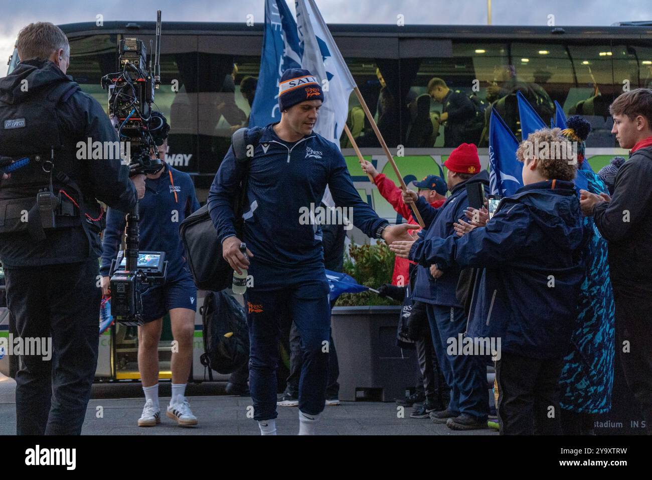 Sale Sharks vs Newcastle Falcons - Gallagher Premiership Rugby - 11. Oktober 2024 - Salford Community Stadium Stockfoto