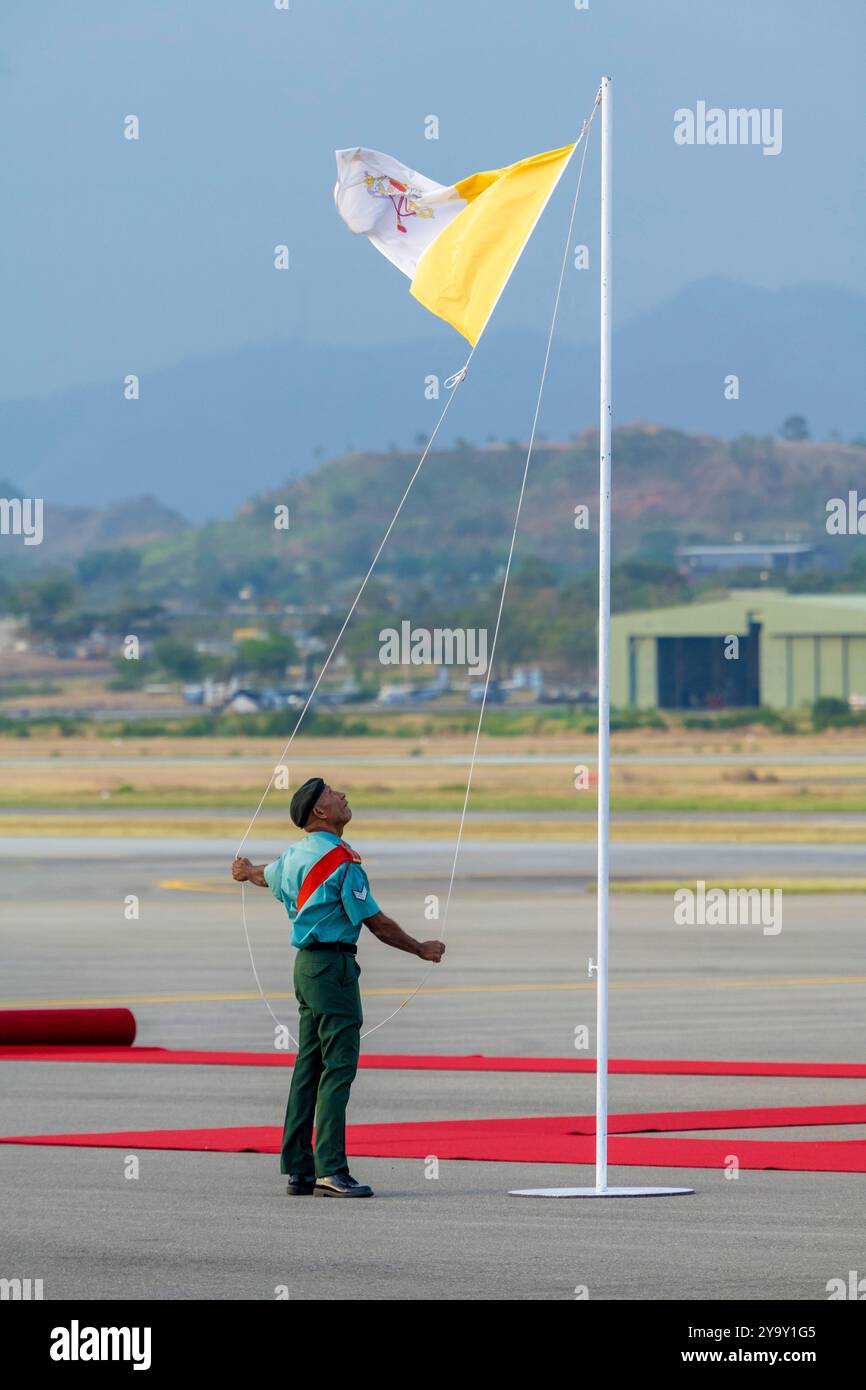 Papua-Neuguinea, Region Golf von Papua, nationaler Hauptstadtbezirk, Stadt Port Moresby, Besuch von Papst Franziskus in Papua-Neuguinea zwischen dem 6. Und 9. September 2024 Stockfoto