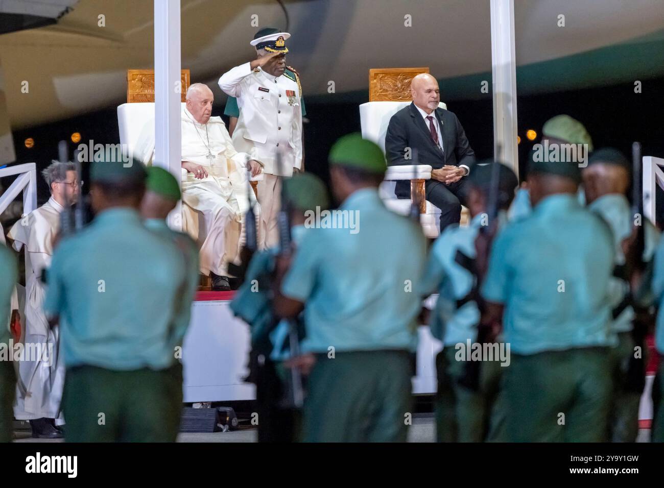 Papua-Neuguinea, Region Golf von Papua, nationaler Hauptstadtbezirk, Stadt Port Moresby, Besuch von Papst Franziskus in Papua-Neuguinea zwischen dem 6. Und 9. September 2024 Stockfoto