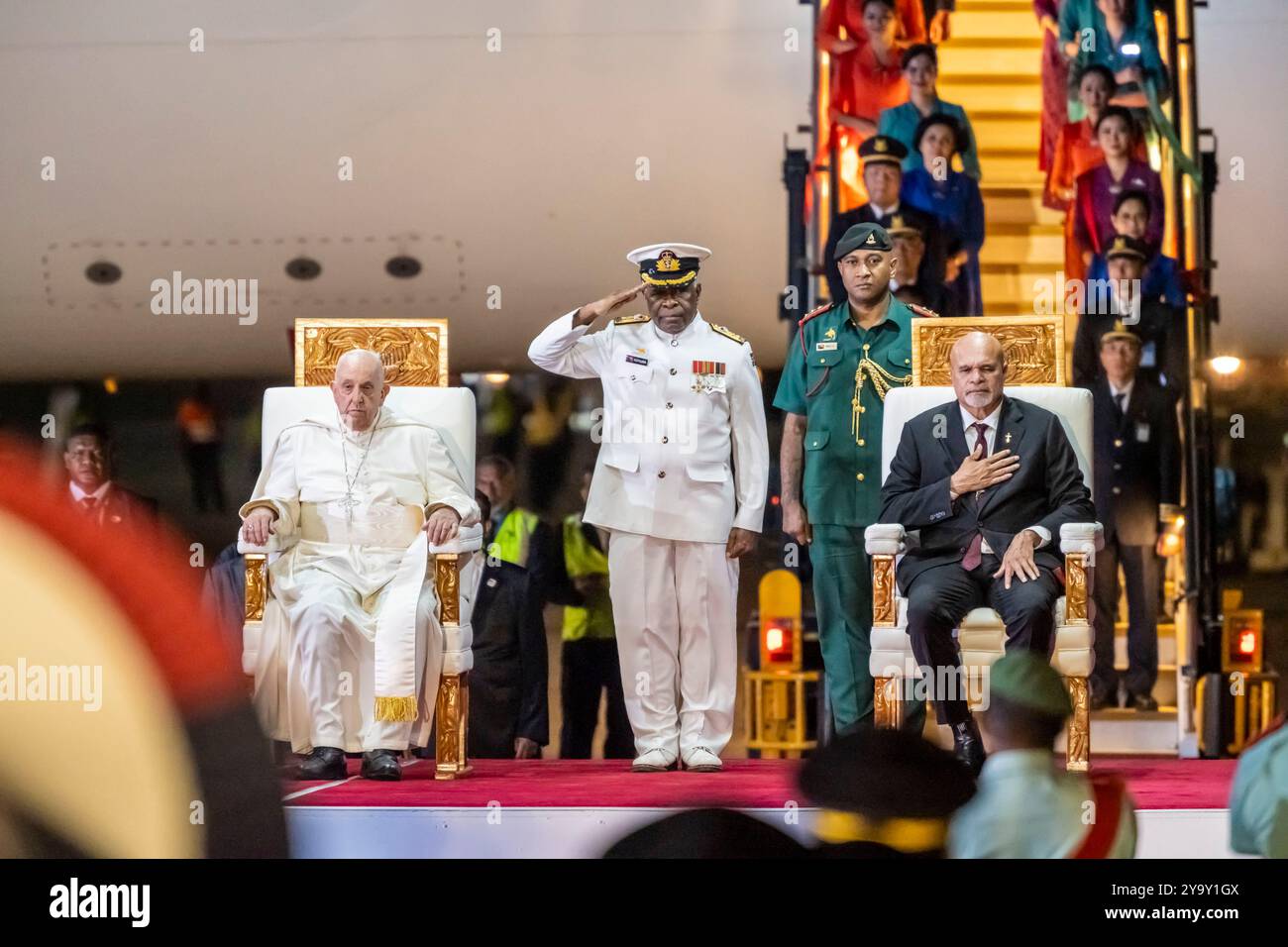 Papua-Neuguinea, Region Golf von Papua, nationaler Hauptstadtbezirk, Stadt Port Moresby, Besuch von Papst Franziskus in Papua-Neuguinea zwischen dem 6. Und 9. September 2024 Stockfoto