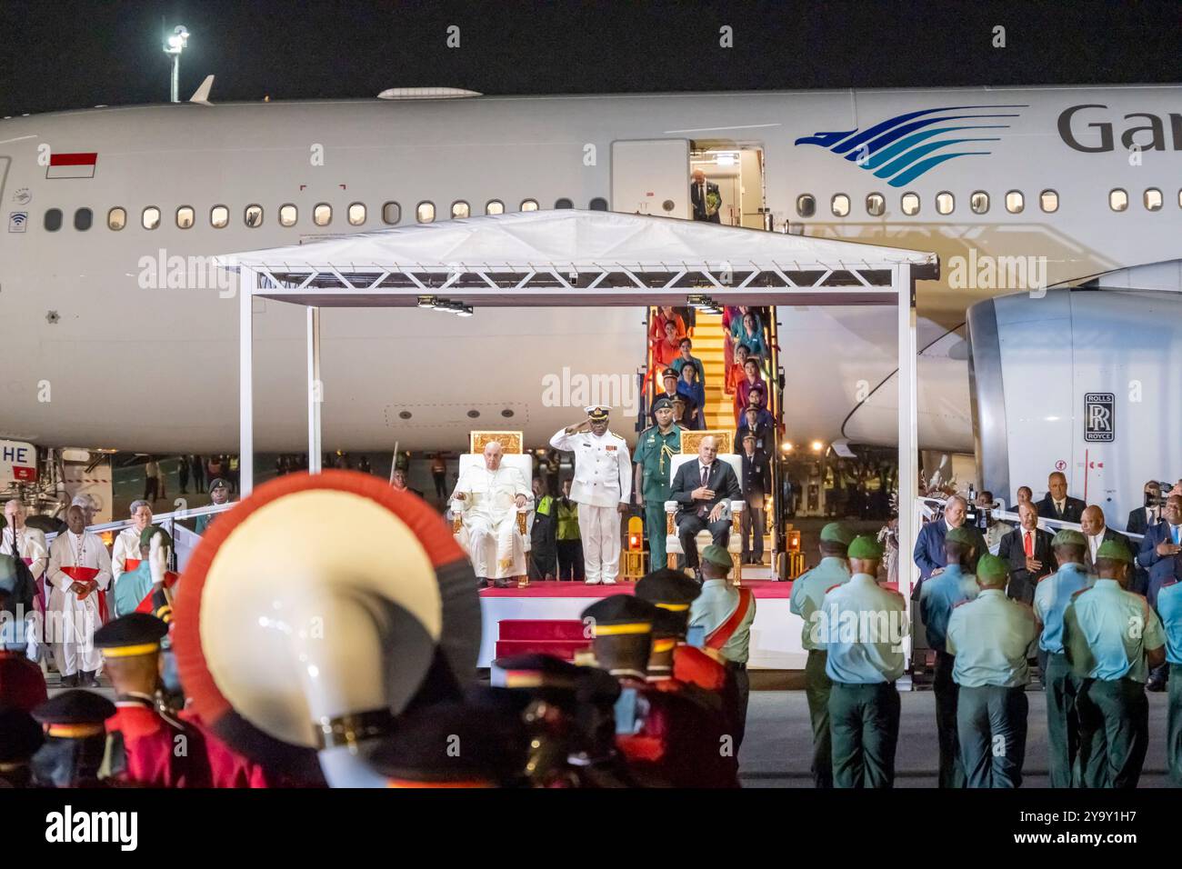 Papua-Neuguinea, Region Golf von Papua, nationaler Hauptstadtbezirk, Stadt Port Moresby, Besuch von Papst Franziskus in Papua-Neuguinea zwischen dem 6. Und 9. September 2024 Stockfoto
