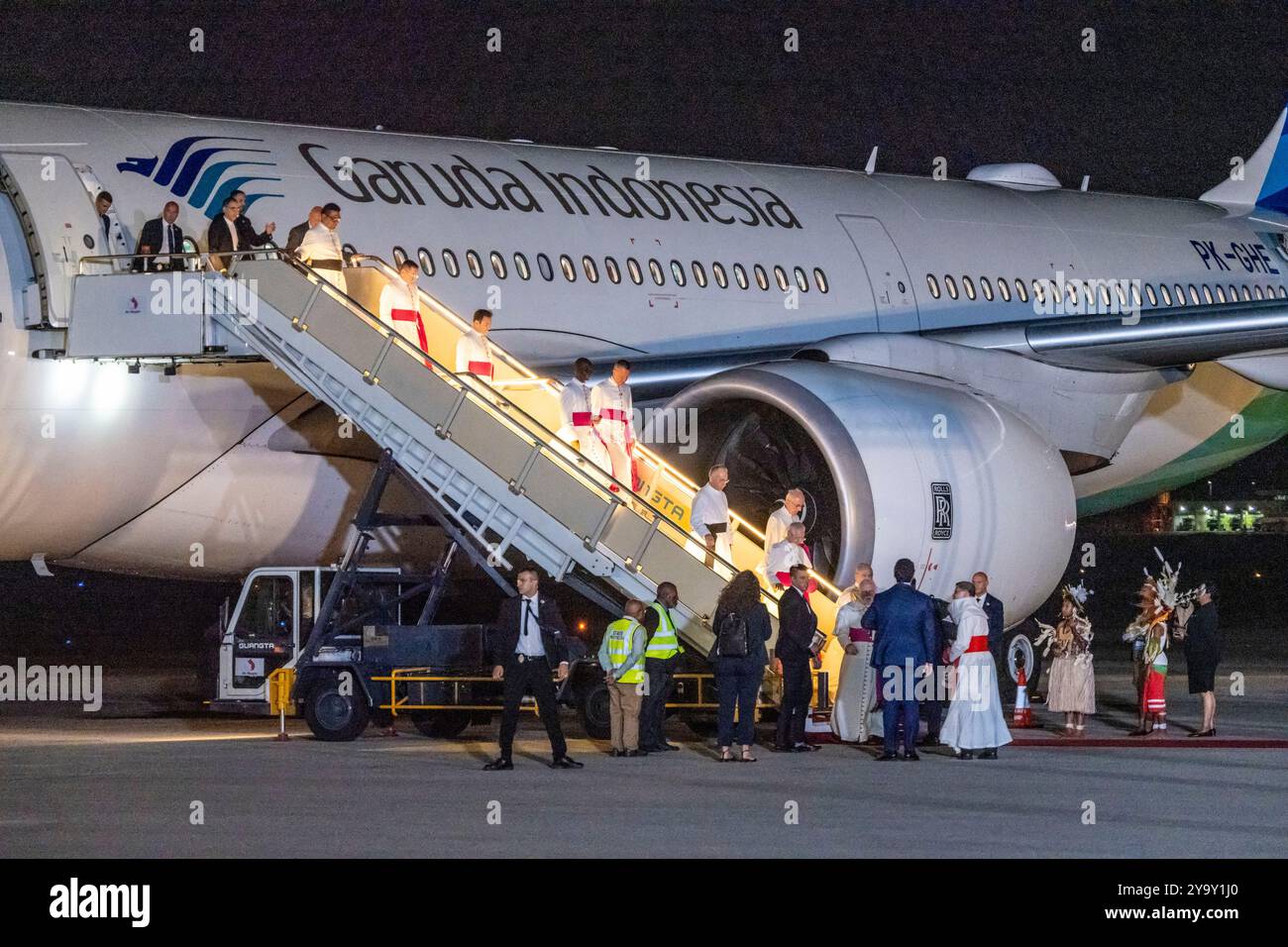 Papua-Neuguinea, Region Golf von Papua, nationaler Hauptstadtbezirk, Stadt Port Moresby, Besuch von Papst Franziskus in Papua-Neuguinea zwischen dem 6. Und 9. September 2024 Stockfoto