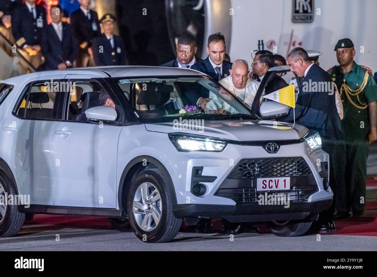 Papua-Neuguinea, Region Golf von Papua, nationaler Hauptstadtbezirk, Stadt Port Moresby, Besuch von Papst Franziskus in Papua-Neuguinea zwischen dem 6. Und 9. September 2024 Stockfoto