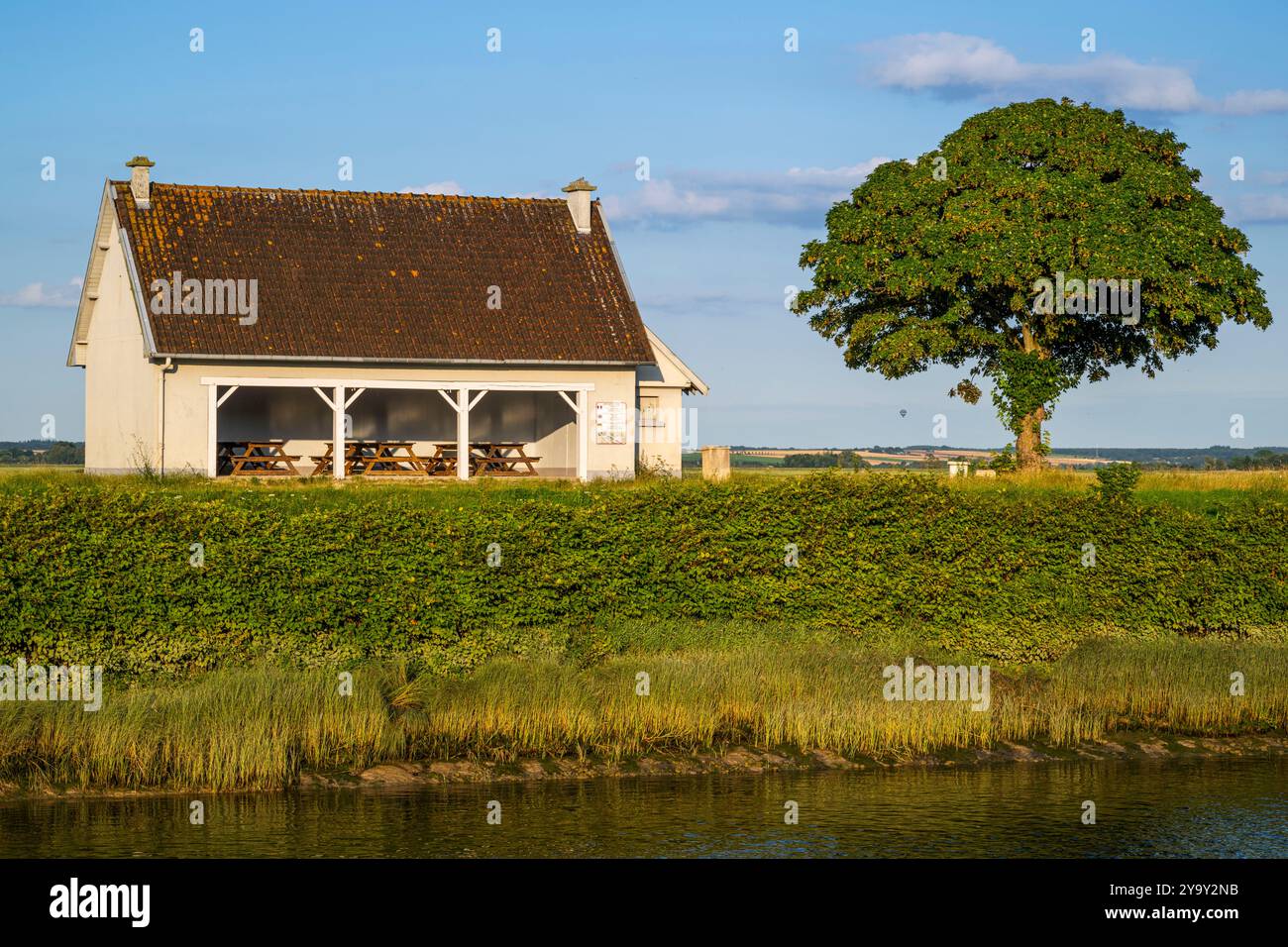 Frankreich, Somme, Baie de Somme, Saint-Valery-sur-Somme, die Kais der Somme bei Saint-Valery Stockfoto