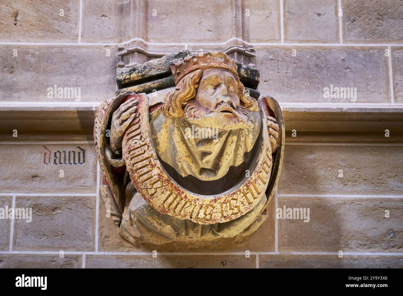 Frankreich, Saone et Loire, Maconnais, Cluny, Saint Pierre und Saint Paul Abbey von Cluny, Jean de Bourbon Kapelle aus dem 15. Jahrhundert mit restaurierter Konsole von König David Stockfoto