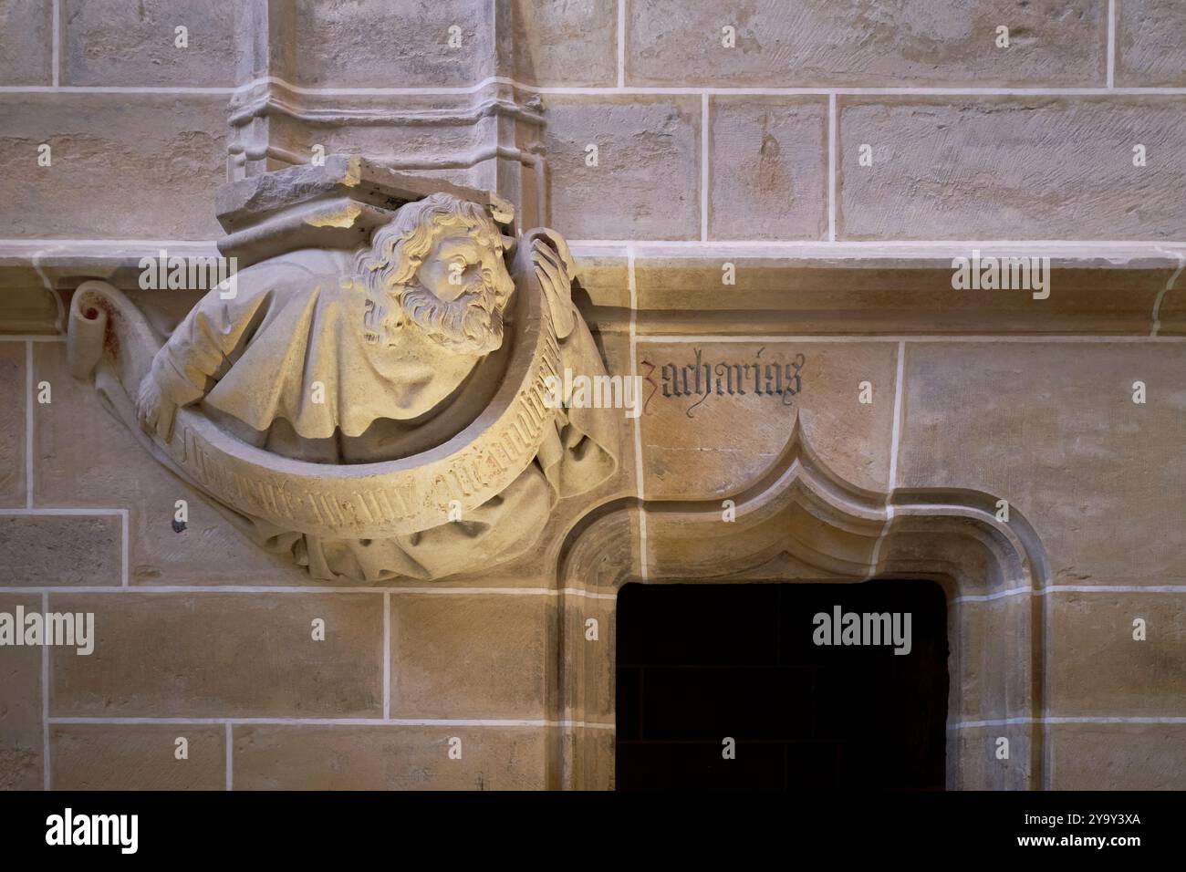 Frankreich, Saone et Loire, Maconnais, Cluny, Saint Pierre und Saint Paul Abbey von Cluny, Jean de Bourbon Kapelle aus dem 15. Jahrhundert mit der Konsole (Prophet) von Zacharias Stockfoto
