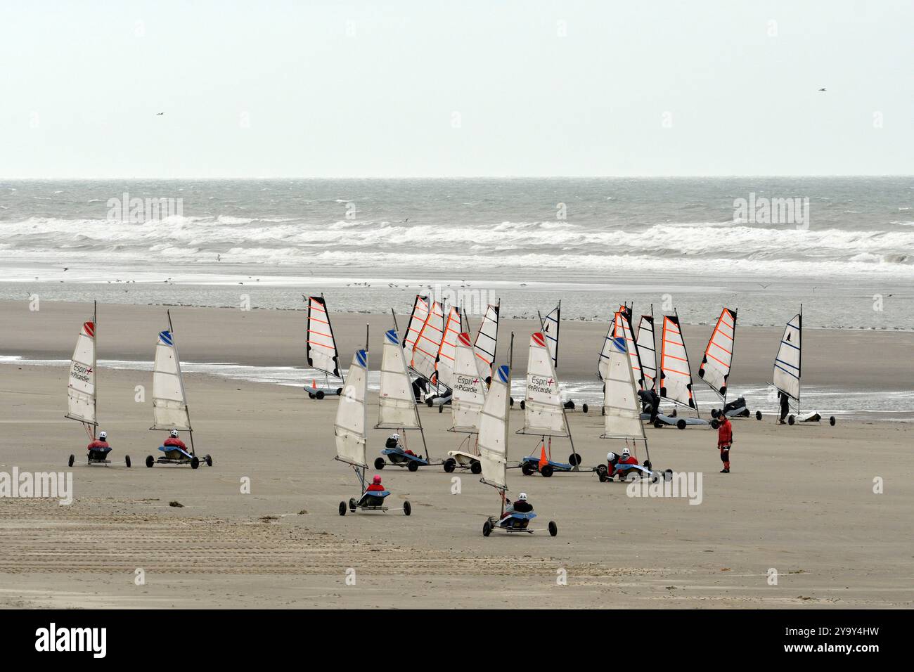 Frankreich, Somme, Strand Fort-Mahon, Sandyachten Stockfoto