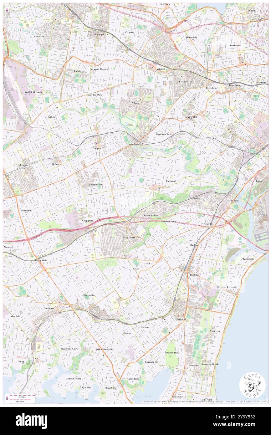 Stotts Reserve, , AU, Australien, New South Wales, s 33 55' 54''', N 151 7' 4'', Karte, Cartascapes Map, veröffentlicht 2024. Erkunden Sie Cartascapes, eine Karte, die die vielfältigen Landschaften, Kulturen und Ökosysteme der Erde enthüllt. Reisen Sie durch Zeit und Raum und entdecken Sie die Verflechtungen der Vergangenheit, Gegenwart und Zukunft unseres Planeten. Stockfoto