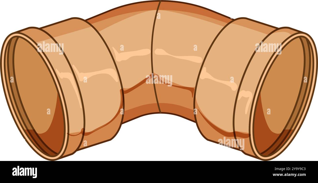 T-Stück-Rohrbogen-Karikaturvektor-Illustration Stock Vektor