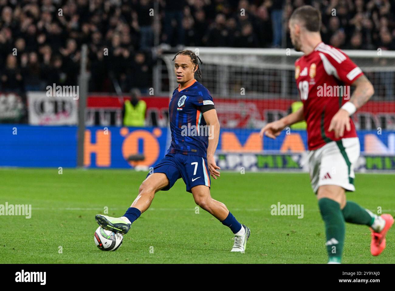 Xavi Simons während des Spiels der UEFA Nations League zwischen Ungarn und Holland am 11. Oktober 2024 im Stadion der Puskas Arena in Budapest, Ungarn Credit: Independent Photo Agency Srl/Alamy Live News Stockfoto