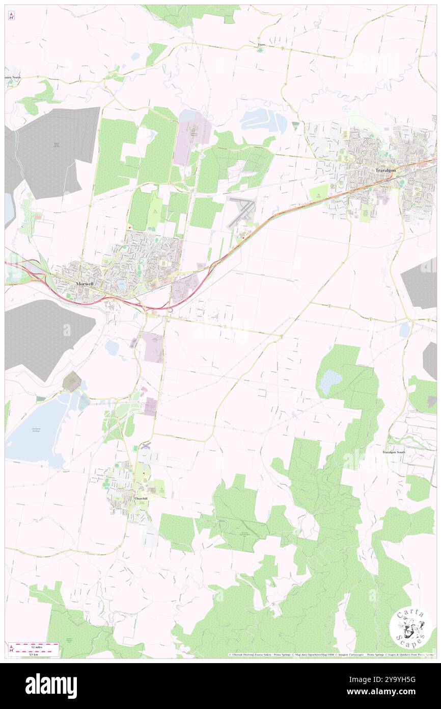 Latrobe, Latrobe, AU, Australien, Victoria, s 38 15' 13'', N 146 27' 40'', Karte, Karte, Kartenausgabe 2024. Erkunden Sie Cartascapes, eine Karte, die die vielfältigen Landschaften, Kulturen und Ökosysteme der Erde enthüllt. Reisen Sie durch Zeit und Raum und entdecken Sie die Verflechtungen der Vergangenheit, Gegenwart und Zukunft unseres Planeten. Stockfoto