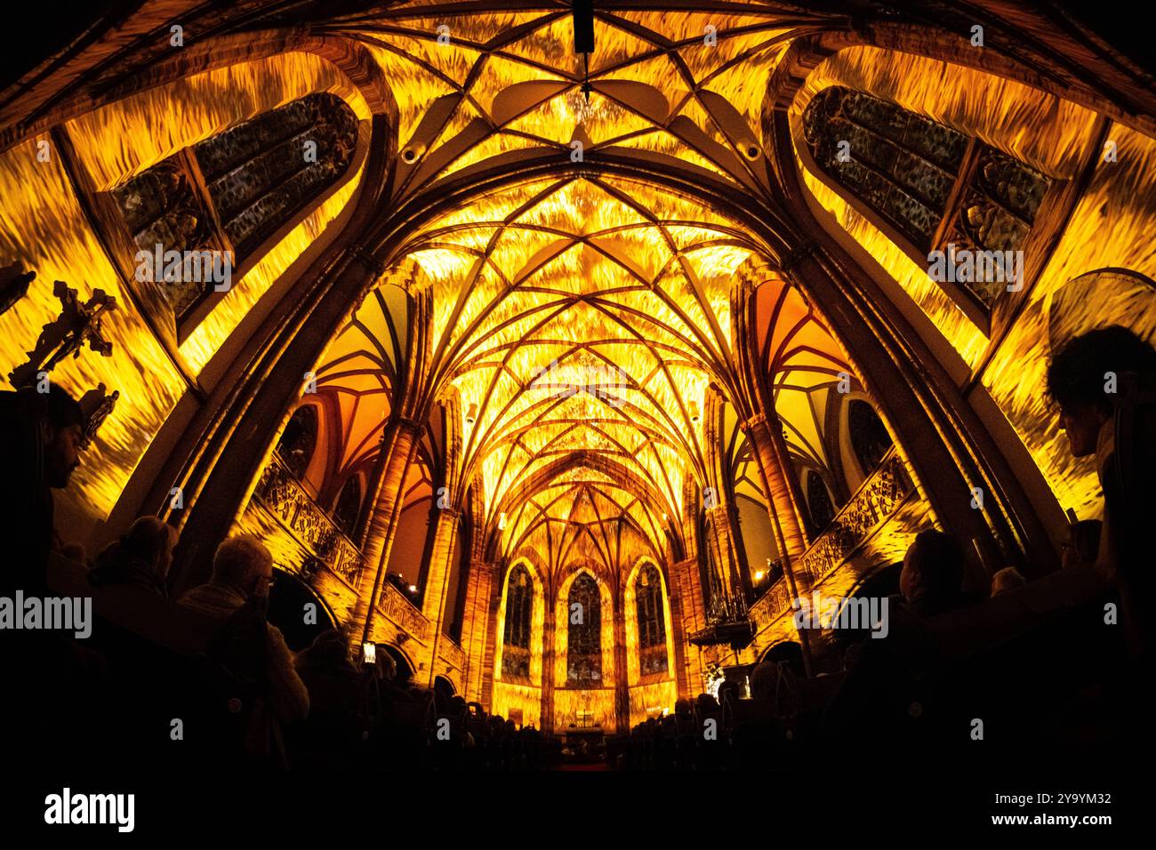 EONARIUM präsentiert: Genesis : die Lichtshow in der Dreikönigskirche in Frankfurt EONARIUM präsentiert: Genesis : die immersive Lichtshow zur Entstehungsgeschichte der Erde findet ab dem 10. Oktober 2024 in der Dreikönigskirche in Frankfurt am Main statt. Für für EONARIUM lässt das Künstlerkollektiv Projektil Kunst, Technik und Architektur zu einer einzigartigen Erfahrung verschmelzen. Frankfurt am Main Dreikönigskirche Hessen Deutschland *** EONARIUM präsentiert Genesis die Lichtshow in der Dreikönigskirche in Frankfurt EONARIUM präsentiert Genesis die immersive Lichtshow zur Geschichte der Erden Stockfoto