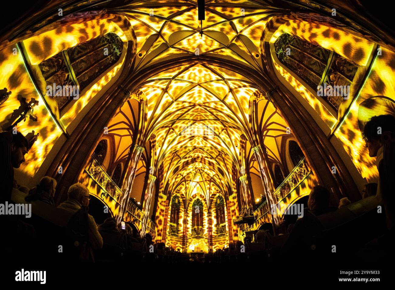 EONARIUM präsentiert: Genesis : die Lichtshow in der Dreikönigskirche in Frankfurt EONARIUM präsentiert: Genesis : die immersive Lichtshow zur Entstehungsgeschichte der Erde findet ab dem 10. Oktober 2024 in der Dreikönigskirche in Frankfurt am Main statt. Für für EONARIUM lässt das Künstlerkollektiv Projektil Kunst, Technik und Architektur zu einer einzigartigen Erfahrung verschmelzen. Frankfurt am Main Dreikönigskirche Hessen Deutschland *** EONARIUM präsentiert Genesis die Lichtshow in der Dreikönigskirche in Frankfurt EONARIUM präsentiert Genesis die immersive Lichtshow zur Geschichte der Erden Stockfoto