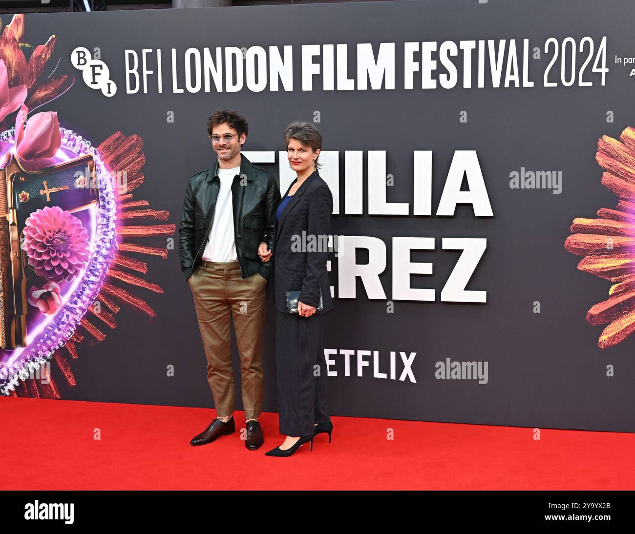 LONDON, GROSSBRITANNIEN. Oktober 2024. Clément Ducol und Camille nehmen an „Emilia Pérez“ Teil, dem 68. BFI London Film Festival in London, Großbritannien. (Foto von 李世惠/siehe Li/Picture Capital) Credit: Siehe Li/Picture Capital/Alamy Live News Stockfoto