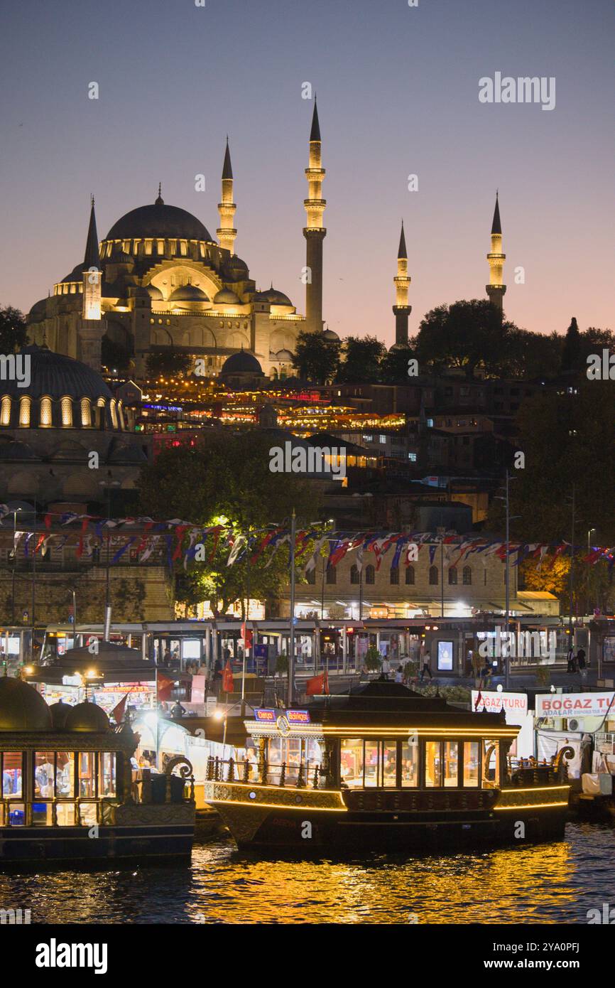 Türkiye, Türkei, Istanbul, Skyline, Eminönü, Süleymaniye Camii, Stockfoto