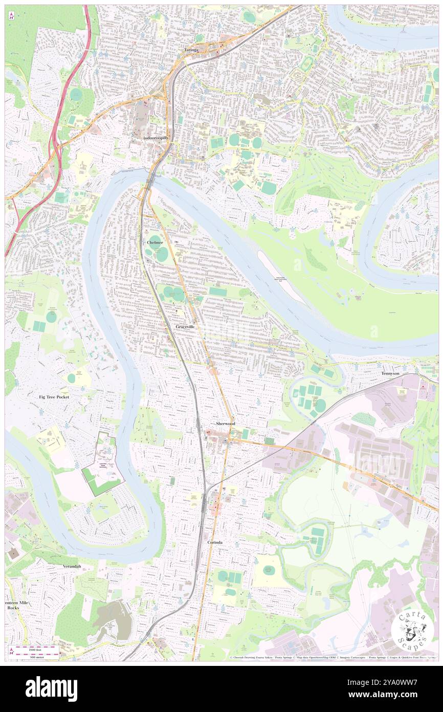 Graceville, Brisbane, AU, Australien, Queensland, s 27 31' 19'', N 152 58' 55'', Karte, Cartascapes Map, veröffentlicht 2024. Erkunden Sie Cartascapes, eine Karte, die die vielfältigen Landschaften, Kulturen und Ökosysteme der Erde enthüllt. Reisen Sie durch Zeit und Raum und entdecken Sie die Verflechtungen der Vergangenheit, Gegenwart und Zukunft unseres Planeten. Stockfoto