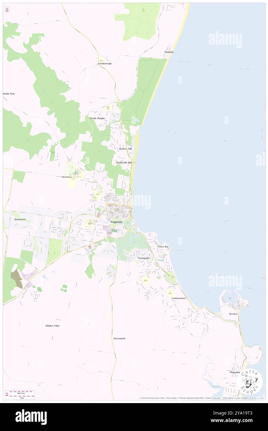 Yeppoon Beach, , AU, Australien, Queensland, s 23 7' 39'', N 150 45' 1'', Karte, Cartascapes Map, veröffentlicht 2024. Erkunden Sie Cartascapes, eine Karte, die die vielfältigen Landschaften, Kulturen und Ökosysteme der Erde enthüllt. Reisen Sie durch Zeit und Raum und entdecken Sie die Verflechtungen der Vergangenheit, Gegenwart und Zukunft unseres Planeten. Stockfoto