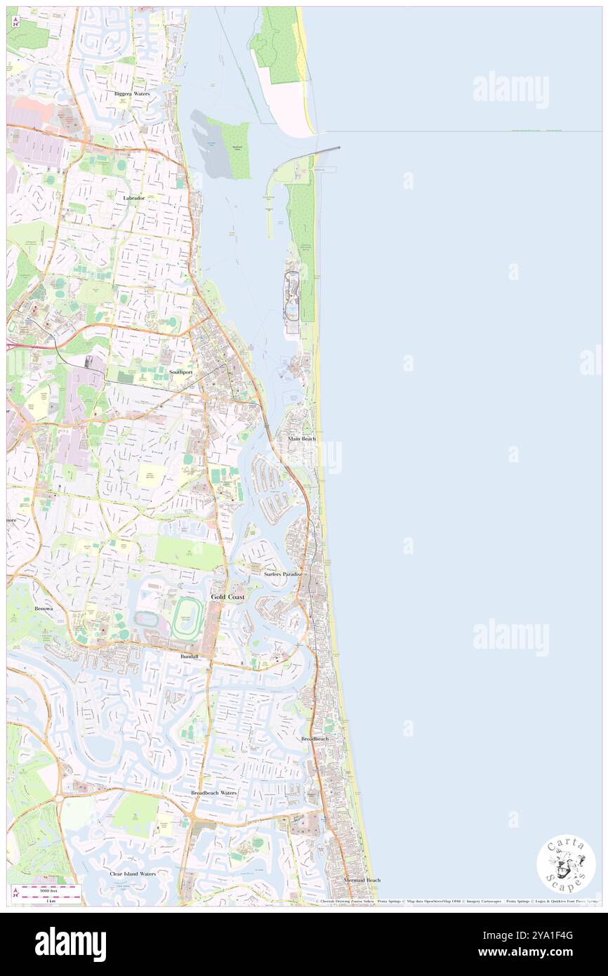 Aloha Lane Apartments, Gold Coast, AU, Australien, Queensland, s 27 58' 53'', N 153 25' 39'', Karte, Cartascapes Map, veröffentlicht 2024. Erkunden Sie Cartascapes, eine Karte, die die vielfältigen Landschaften, Kulturen und Ökosysteme der Erde enthüllt. Reisen Sie durch Zeit und Raum und entdecken Sie die Verflechtungen der Vergangenheit, Gegenwart und Zukunft unseres Planeten. Stockfoto