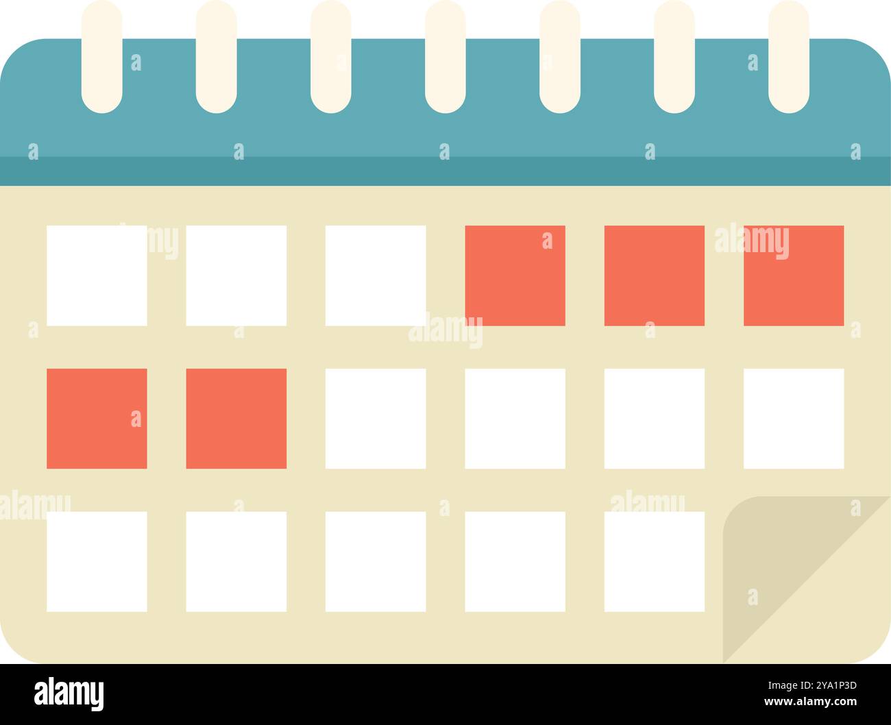 In diesem Kalender sind wichtige Daten rot markiert Stock Vektor