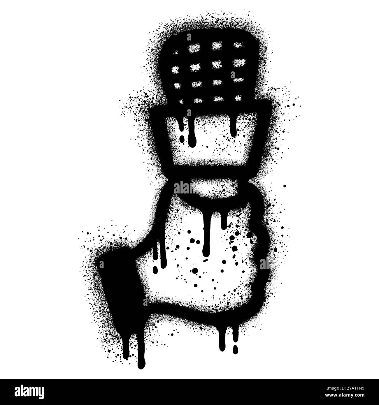 Eine Hand in der Faust, die ein Mic-Graffiti mit schwarzer Sprühfarbe hält. Vektorabbildung. Stock Vektor