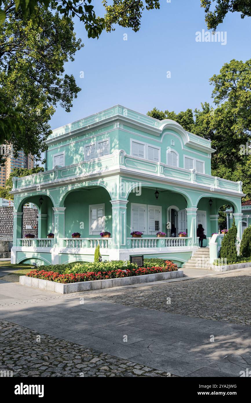 Alte portugiesische Kolonialvillen Touristenattraktion in taipa Gegend von macao macau china Stockfoto