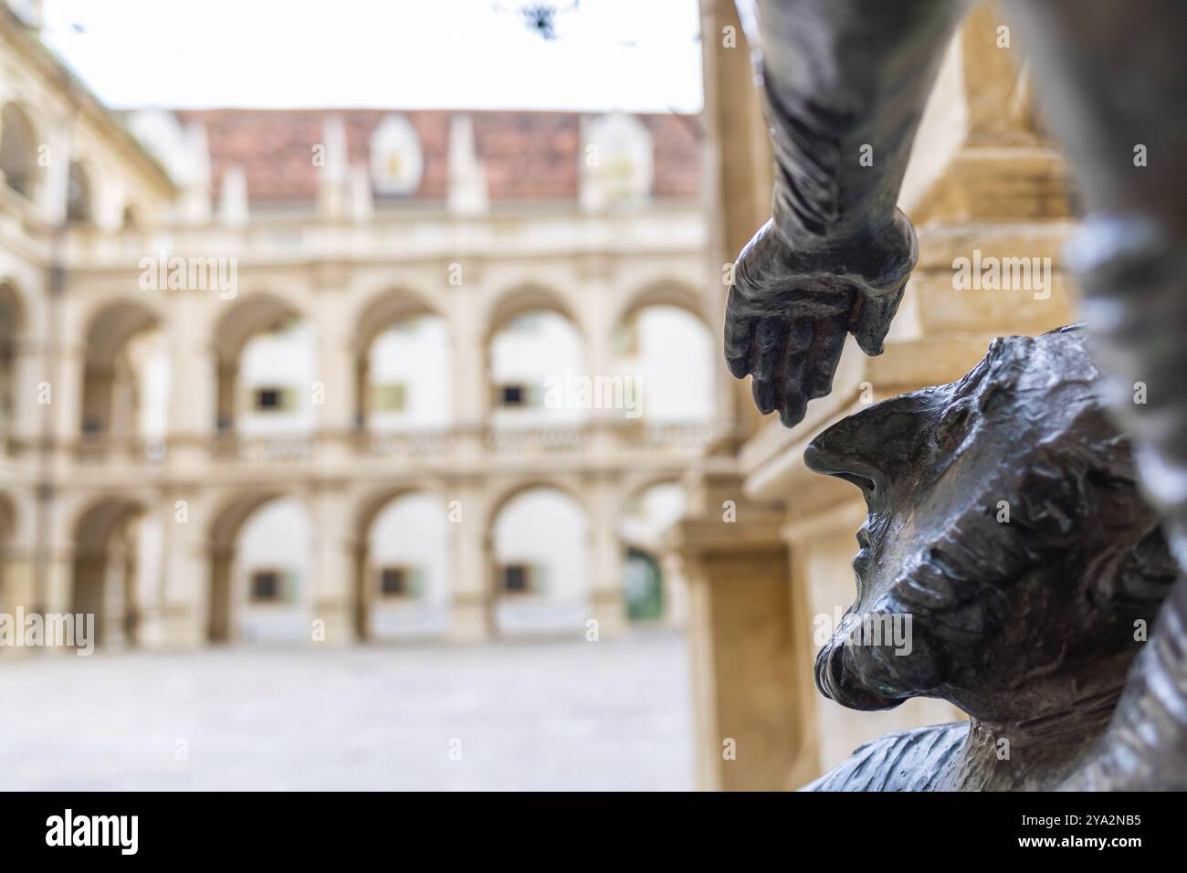 Skulptur Faun mit Aussicht, Detail, großer Landhaushof, Landhaus, Graz, Steiermark, Österreich, Europa Stockfoto