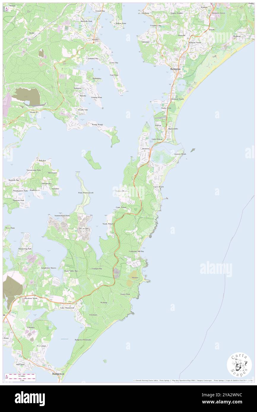 Murrays Beach, Lake Macquarie Shire, AU, Australien, New South Wales, s 33 7' 2'', N 151 37' 16'', Karte, Cartascapes Map, veröffentlicht 2024. Erkunden Sie Cartascapes, eine Karte, die die vielfältigen Landschaften, Kulturen und Ökosysteme der Erde enthüllt. Reisen Sie durch Zeit und Raum und entdecken Sie die Verflechtungen der Vergangenheit, Gegenwart und Zukunft unseres Planeten. Stockfoto