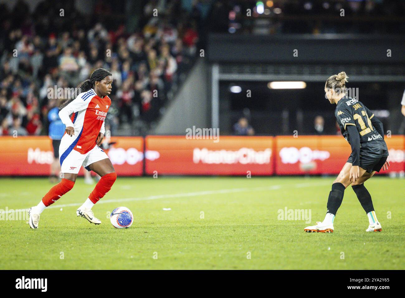 MELBOURNE, AUSTRALIEN, 24. MAI: Vivienne Lia vom Arsenal Women FC tritt während der Global Football Week in Marve gegen das A-League All Stars Women Team an Stockfoto