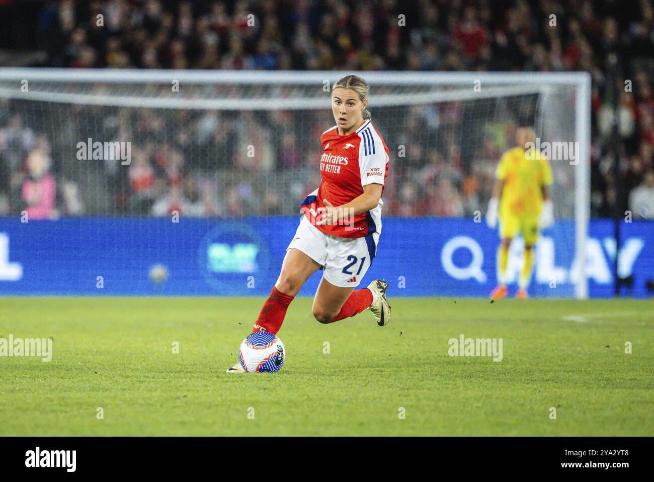 MELBOURNE, AUSTRALIEN, 24. MAI: Victoria Pelova vom Arsenal Women FC tritt während der Global Football Week in Ma gegen das A-League All Stars Women Team an Stockfoto