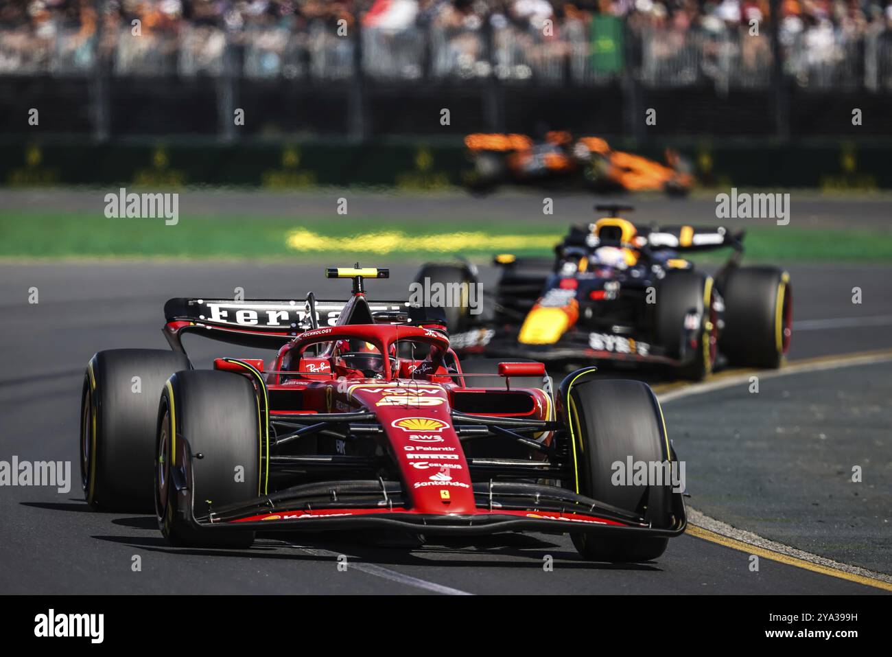 MELBOURNE, AUSTRALIEN, 24. MÄRZ: Carlos Sainz aus Spanien fährt den Ferrari SF-24 während des Großen Preises von Australien 2024 im Albert Park in Melbourne, Aust Stockfoto