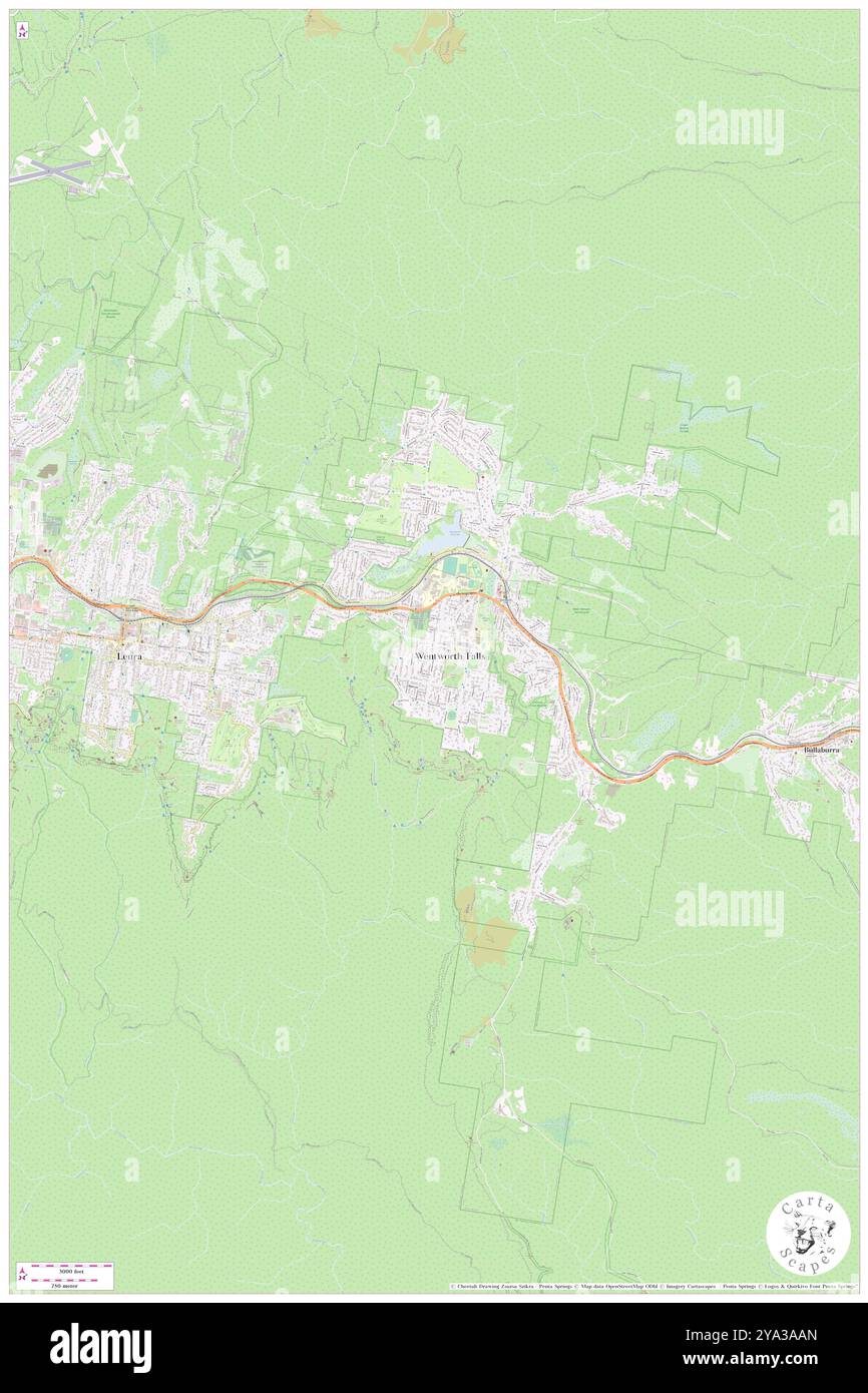 Falls Reserve, , AU, Australien, New South Wales, s 33 42' 54''', N 150 22' 4'', Karte, Cartascapes Map, veröffentlicht 2024. Erkunden Sie Cartascapes, eine Karte, die die vielfältigen Landschaften, Kulturen und Ökosysteme der Erde enthüllt. Reisen Sie durch Zeit und Raum und entdecken Sie die Verflechtungen der Vergangenheit, Gegenwart und Zukunft unseres Planeten. Stockfoto