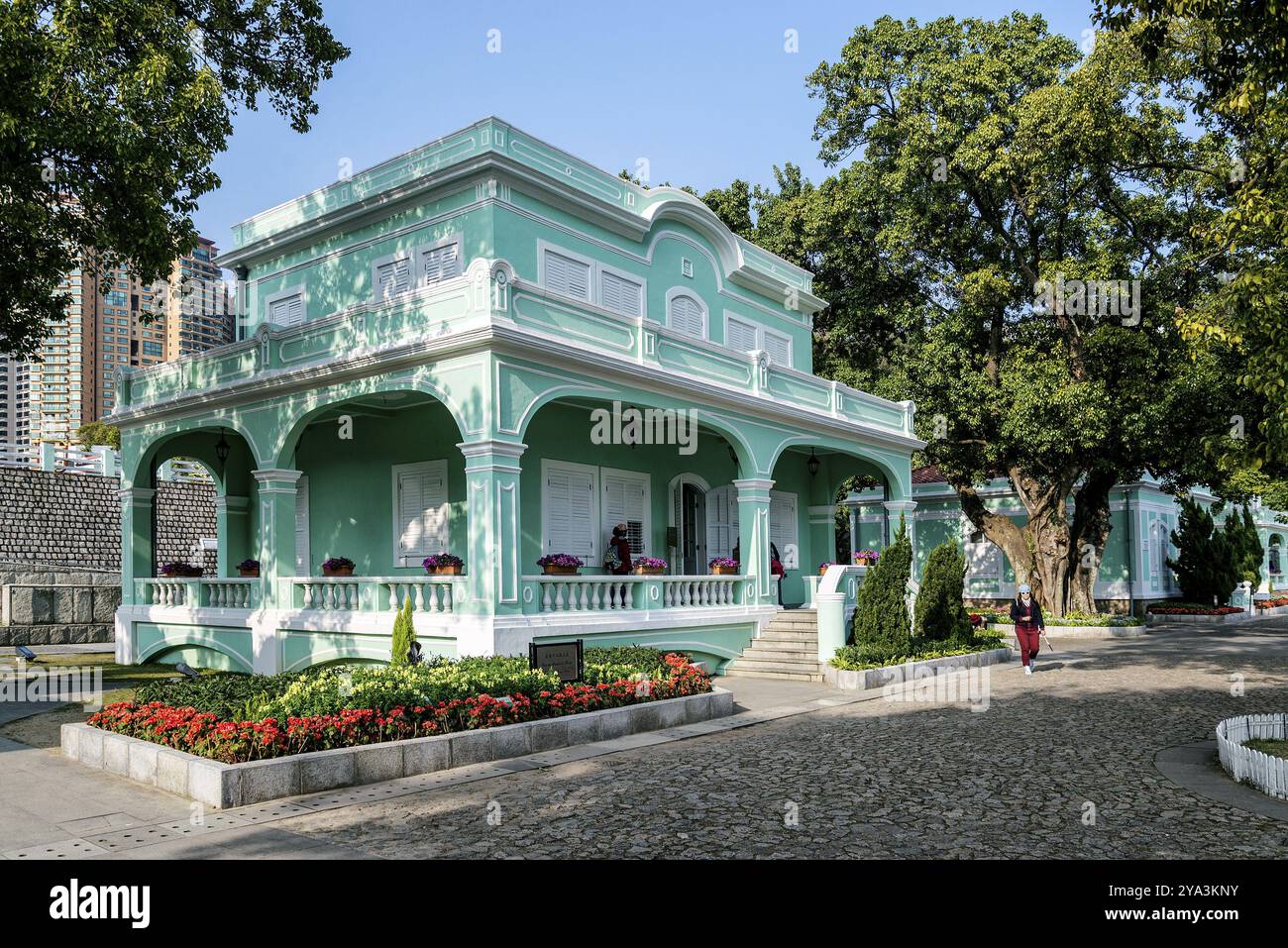 Alte portugiesische Kolonialvillen Touristenattraktion in taipa Gegend von macao macau china Stockfoto