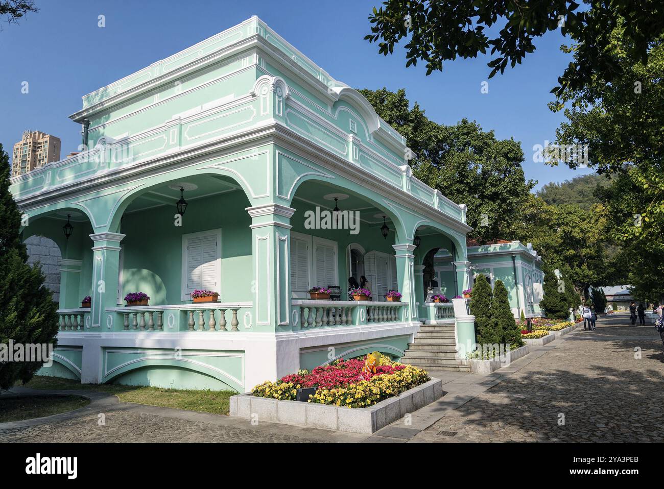 Alte portugiesische Kolonialvillen Touristenattraktion in taipa Gegend von macao macau china Stockfoto